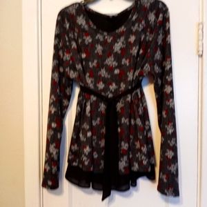 Babeau Ladies Top Black Multi, Size XL